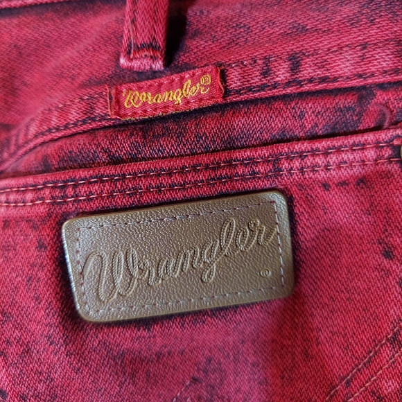 Wrangler Vintage Red Acid Wash Cotton High Rise Western Jeans - Picture 5 of 16